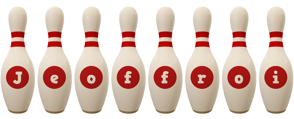 Jeoffroi bowling-pin logo