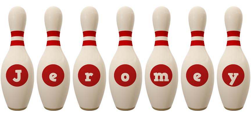 Jeromey bowling-pin logo