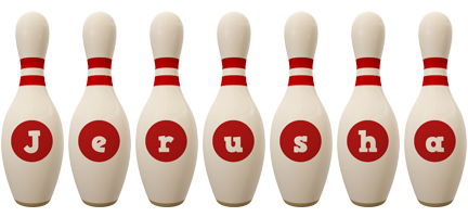 Jerusha bowling-pin logo