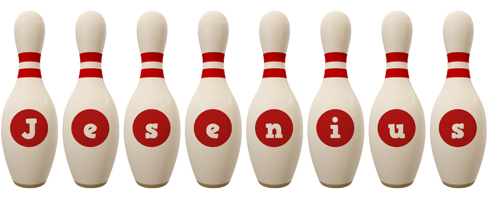 Jesenius bowling-pin logo