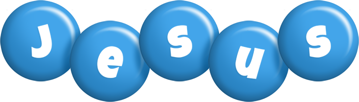 Jesus candy-blue logo