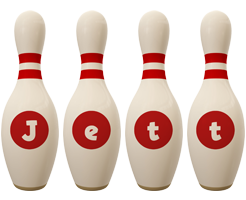 Jett bowling-pin logo