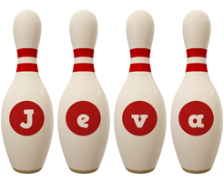 Jeva bowling-pin logo