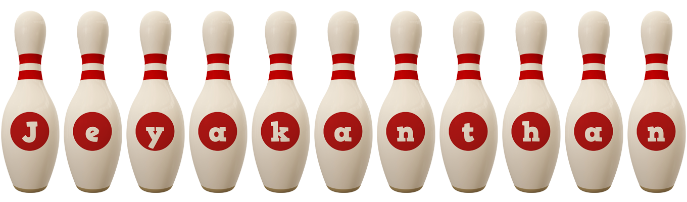 Jeyakanthan bowling-pin logo