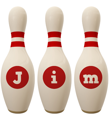 Jim bowling-pin logo