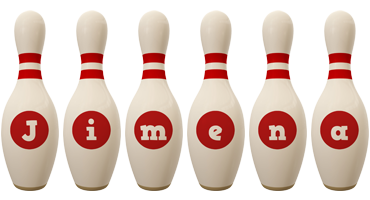 Jimena bowling-pin logo