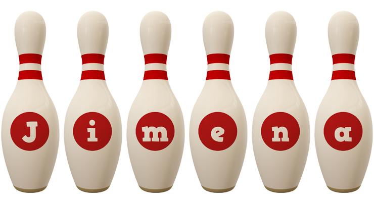Jimena bowling-pin logo