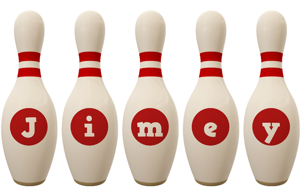 Jimey bowling-pin logo