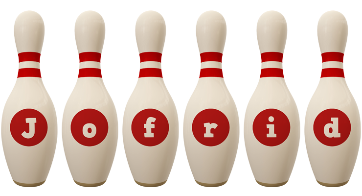 Jofrid bowling-pin logo