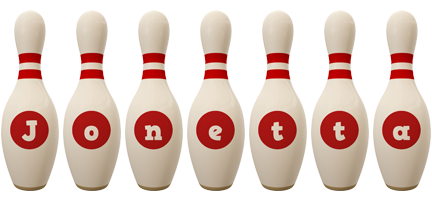 Jonetta bowling-pin logo