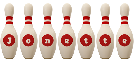 Jonette bowling-pin logo