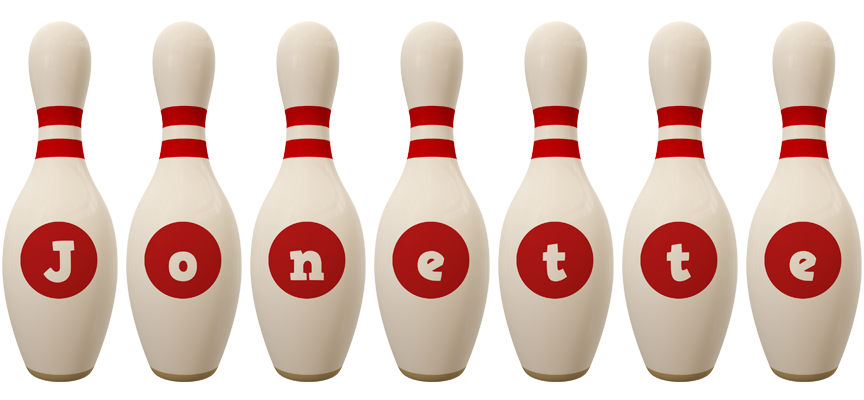 Jonette bowling-pin logo