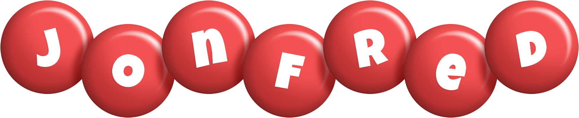 Jonfred candy-red logo