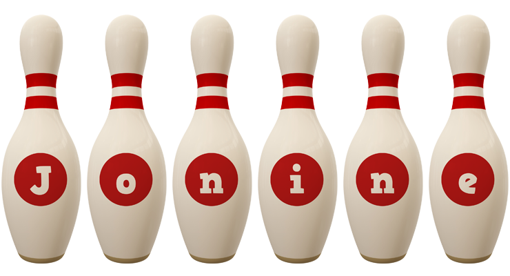 Jonine bowling-pin logo
