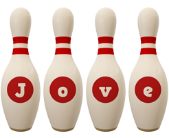 Jove bowling-pin logo