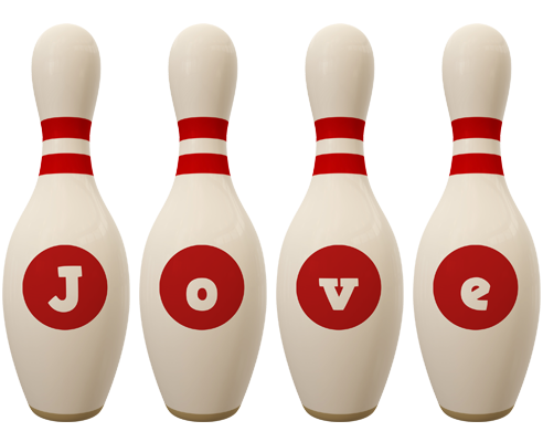 Jove bowling-pin logo