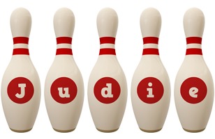 Judie bowling-pin logo