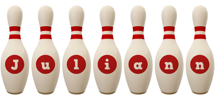 Juliann bowling-pin logo