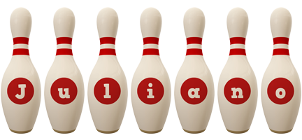 Juliano bowling-pin logo