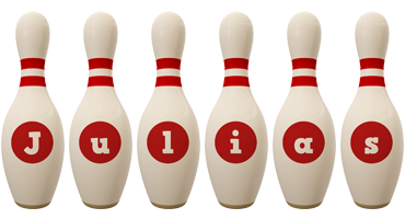 Julias bowling-pin logo