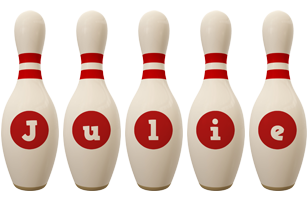 Julie bowling-pin logo