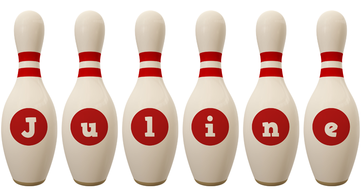 Juline bowling-pin logo