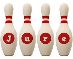 Jure bowling-pin logo