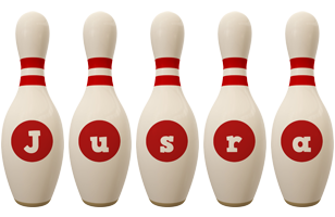 Jusra bowling-pin logo