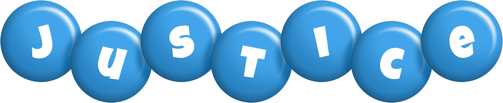 Justice candy-blue logo
