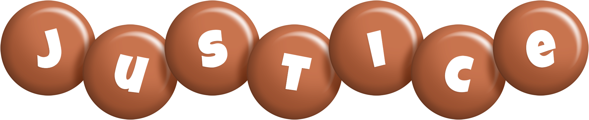 Justice candy-brown logo