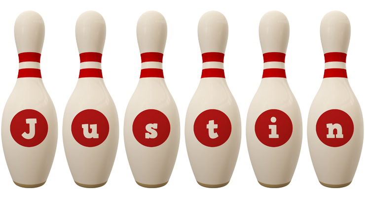 Justin bowling-pin logo