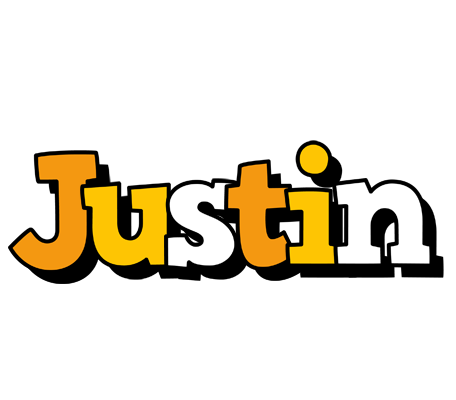Justin cartoon logo