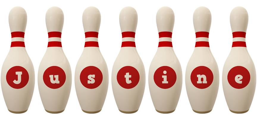 Justine bowling-pin logo