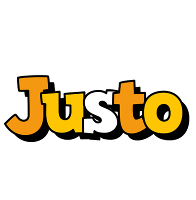 Justo cartoon logo