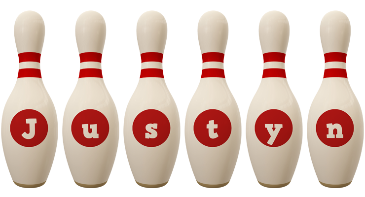 Justyn bowling-pin logo