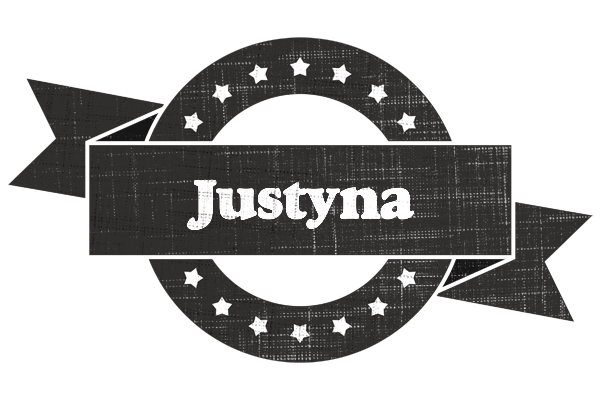 Justyna grunge logo