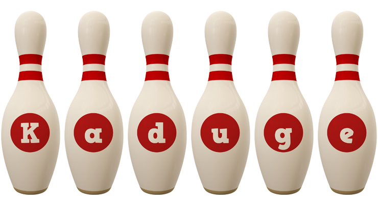 Kaduge bowling-pin logo