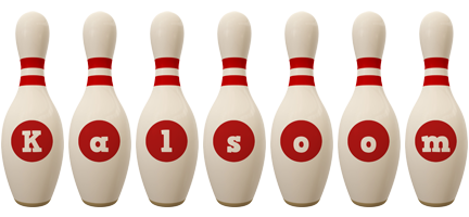 Kalsoom bowling-pin logo