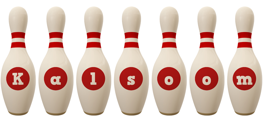 Kalsoom bowling-pin logo