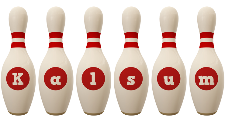 Kalsum bowling-pin logo