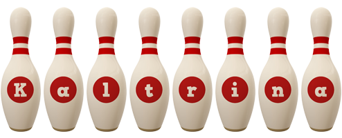 Kaltrina bowling-pin logo
