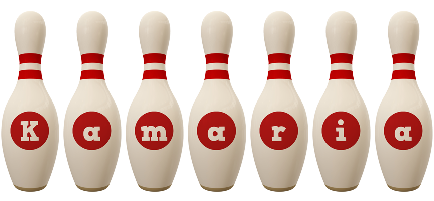 Kamaria bowling-pin logo
