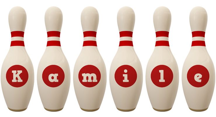 Kamile bowling-pin logo