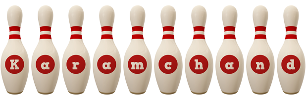 Karamchand bowling-pin logo