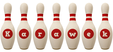 Karawek bowling-pin logo