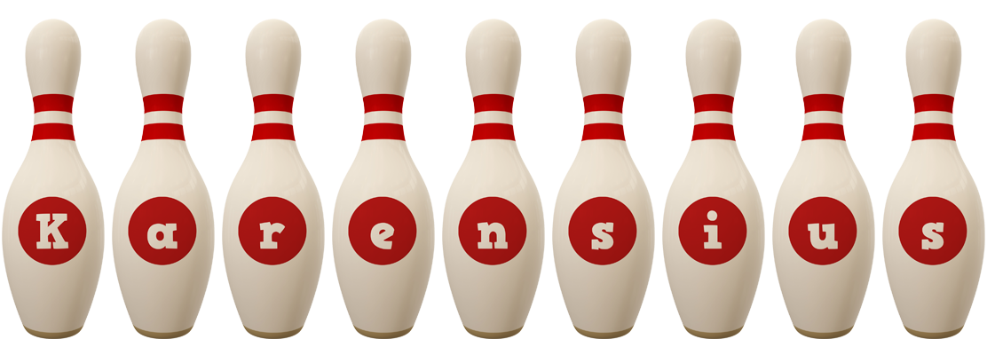 Karensius bowling-pin logo