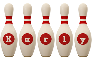 Karly bowling-pin logo