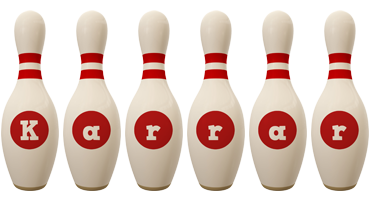 Karrar bowling-pin logo