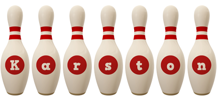Karston bowling-pin logo