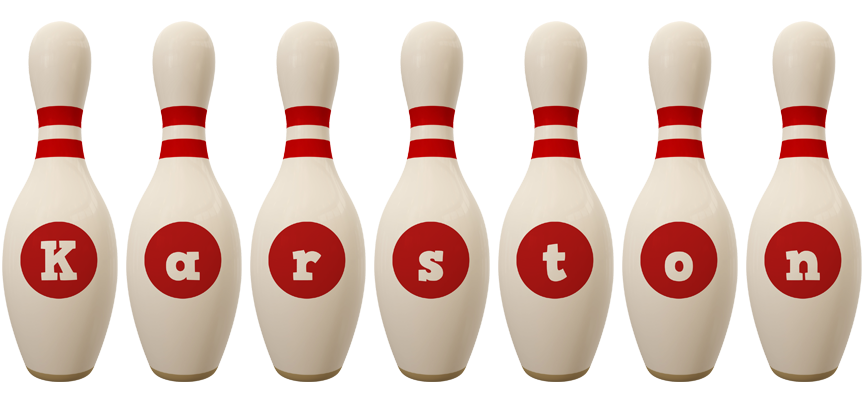 Karston bowling-pin logo